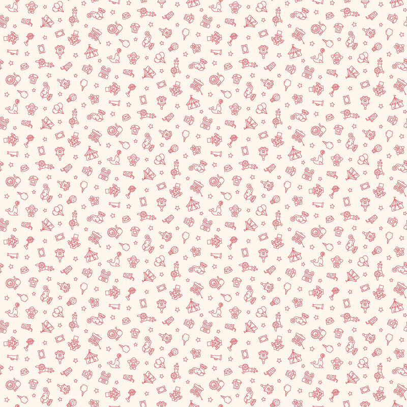 Under the Big Top - Circus Icons cream and red 10507-11