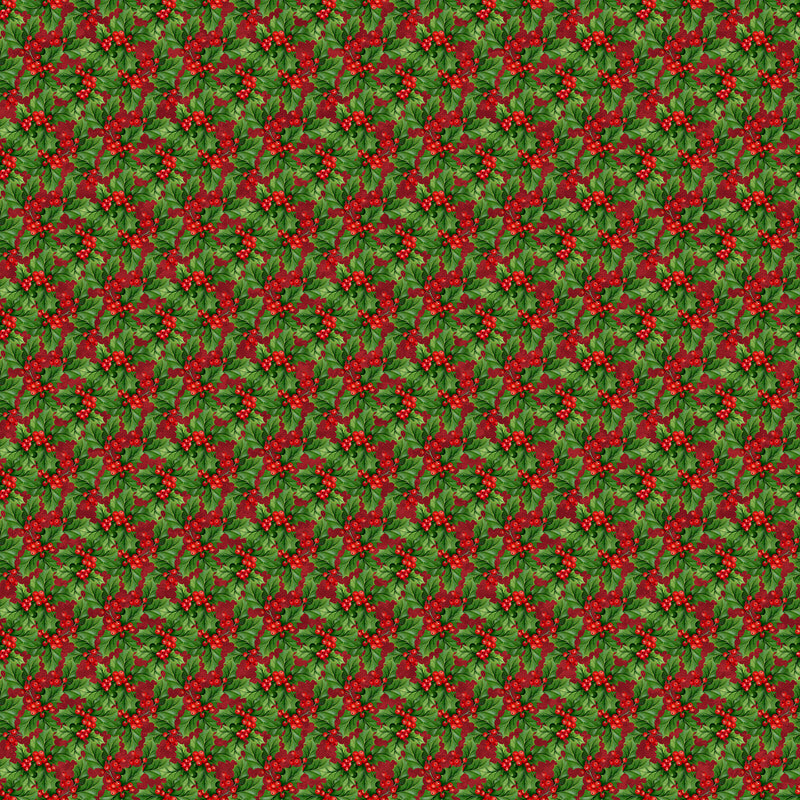 Deck the Halls by Northcott - Holly Red Multi 28999-24
