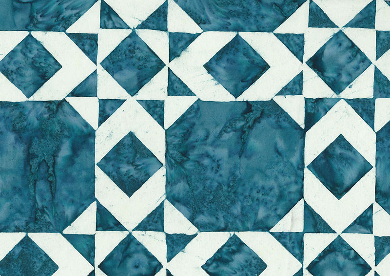 Quilt Block 3 Batik Wide Backing 108" Dark Teal B82202-64