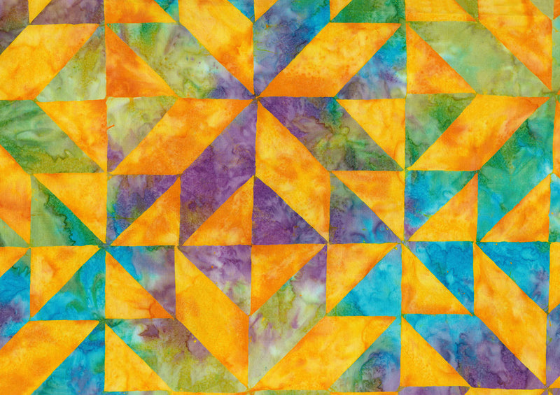 Quilt Block 4 Batik Wide Backing 108" Tangerine B82203-56