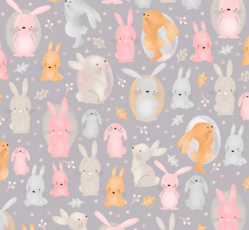 AE Nathan 45" Comfy Flannel Prints - Grey Bunny  # 0908AE-90