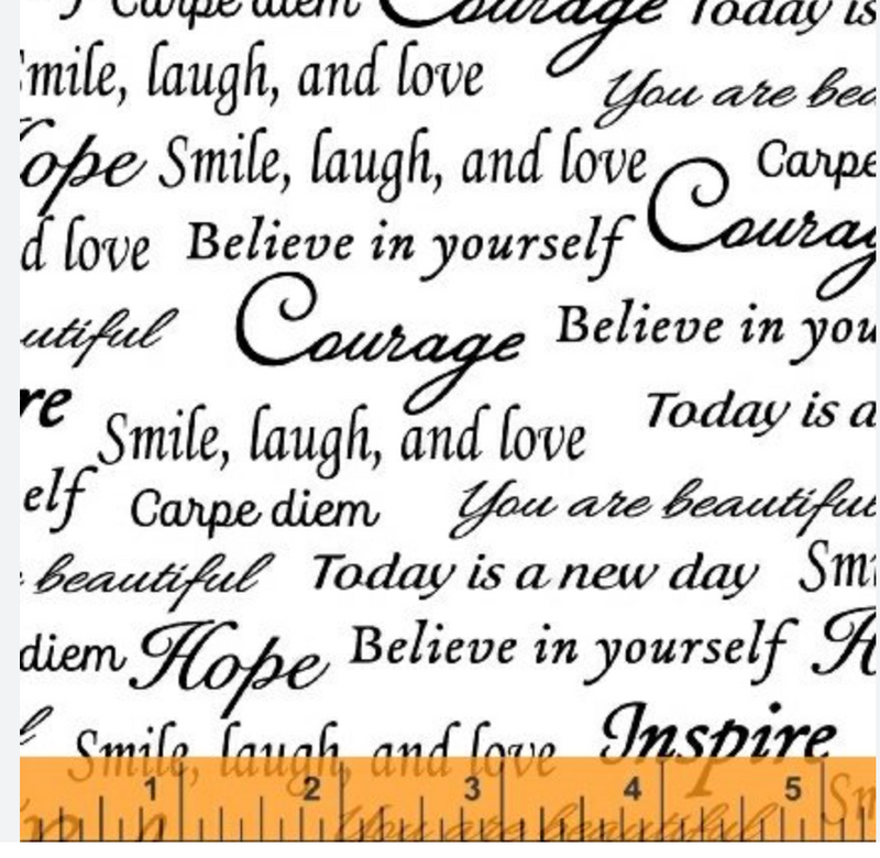 Inspirational Words 108" by Windham Fabrics  41948-5 white