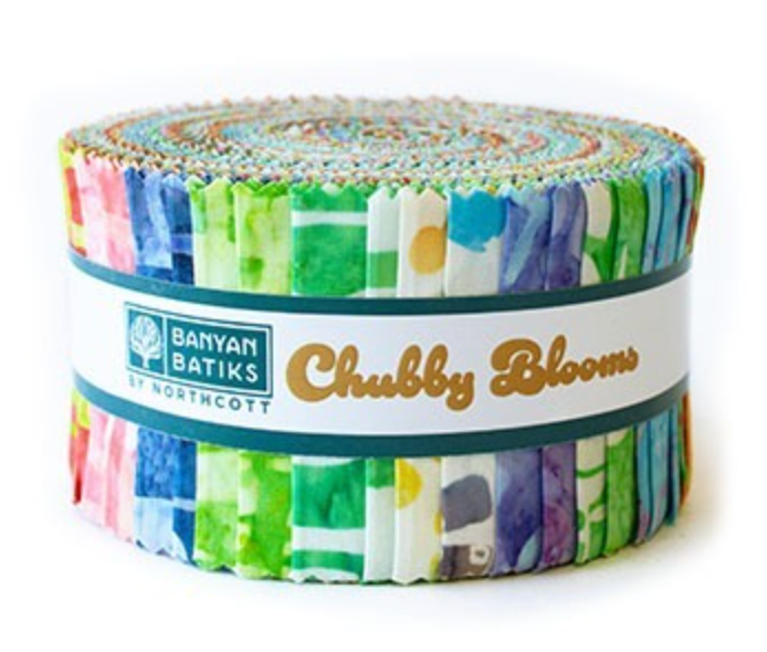 Chubby Blooms Strip Roll 2 1/2" Strips 40 Pieces by Banyan Batiks
