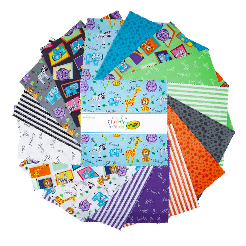 Crayola Colorful Friends 2-1/2in Strips, 40pc from Riley Blake Designs # RP-11010-40