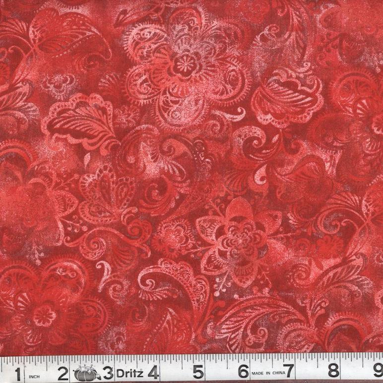 MDG 108″ Quilt Backing Batiks like Print - Red