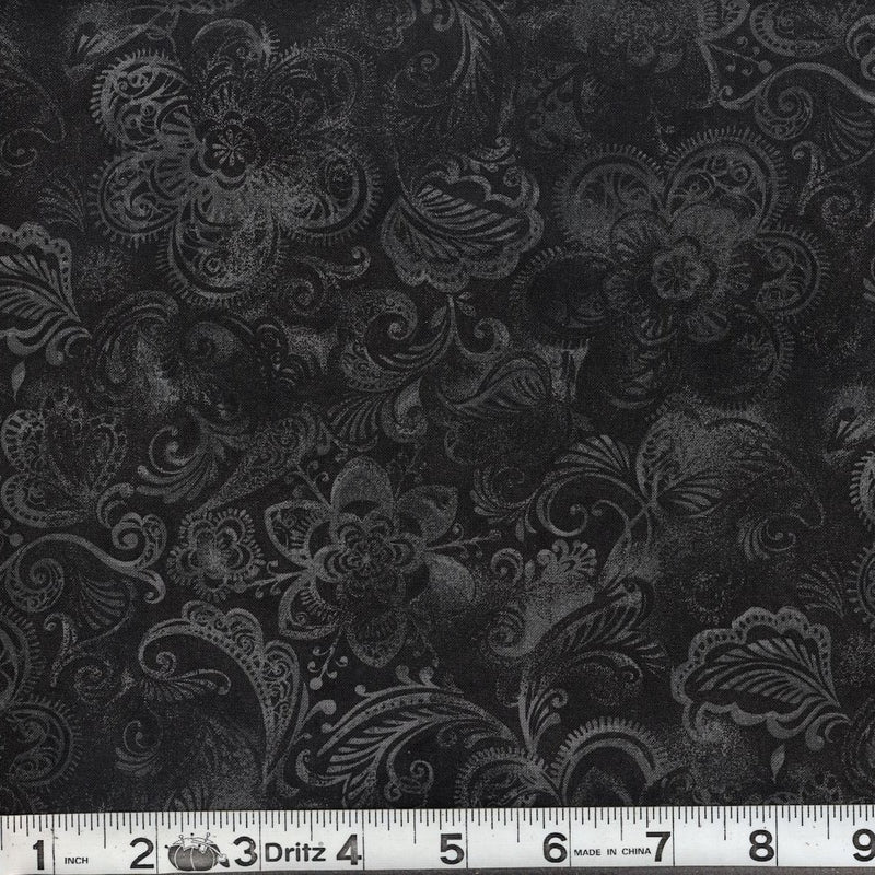 MDG 108″ Quilt Backing Batiks like Print - Black
