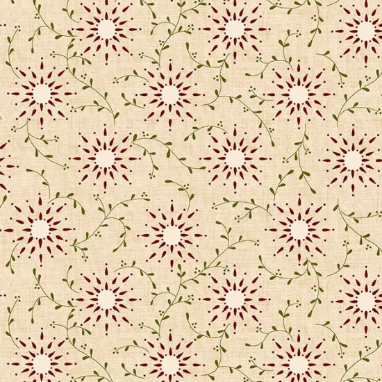 Praire Vine 108" Wide Backing - Cream / Light Tan