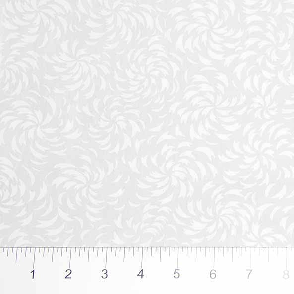 Banyan Batiks - White on White by Northcott - Swirl Leaves 81201-10