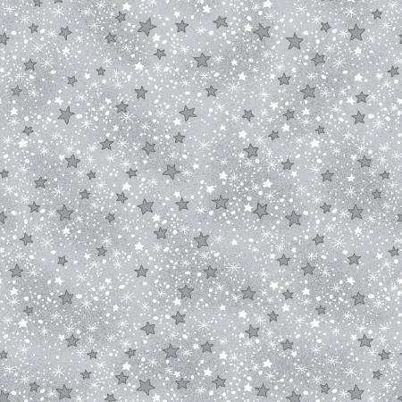 AE Nathan 45" Comfy Flannel Prints - Grey Mini Stars Flannel # 9831AE-99