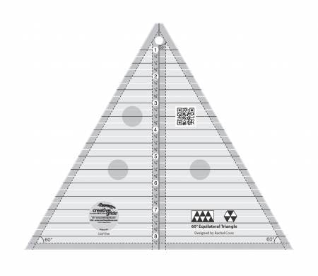 Creative Grids 60 Degree Triangle 8-1/2in Quilt Ruler # CGRT60