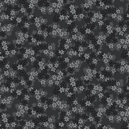 108" Tranquil Quiltbacks Small Daisy Flannel # F6426-99 Dark Grey