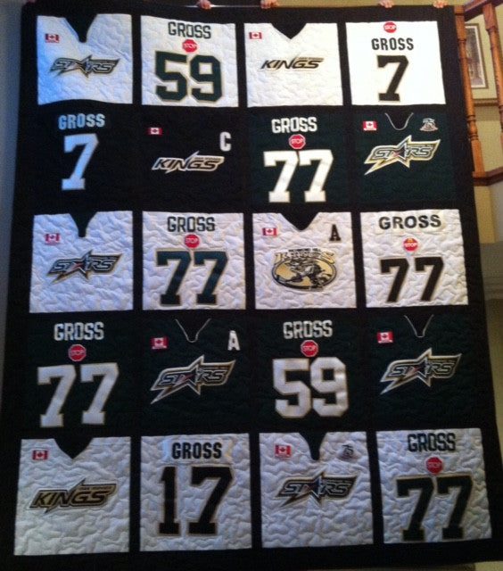 Hockey Jersey Quilt 20 blocks