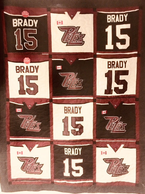 Hockey Jersey Quilt 12 blocks - basic or premium