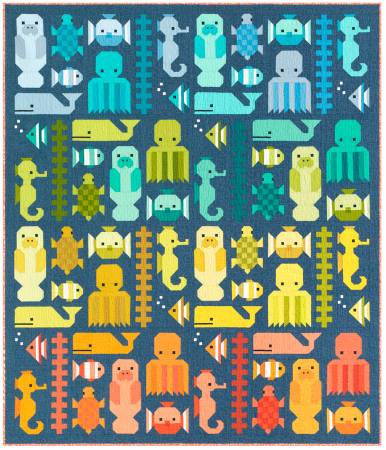 Awesome Ocean Quilt Kit From Robert Kaufman # KITP-2098-45