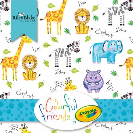 Crayola Colorful Friends 2-1/2in Strips, 40pc from Riley Blake Designs # RP-11010-40