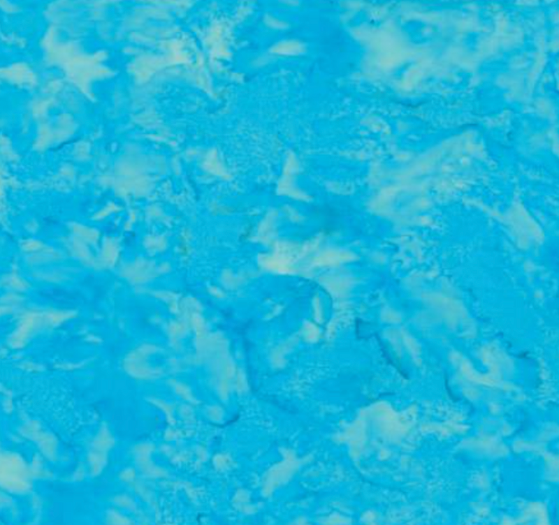 Peacock Watercolor Batik # 1895H-136 - turquoise blue