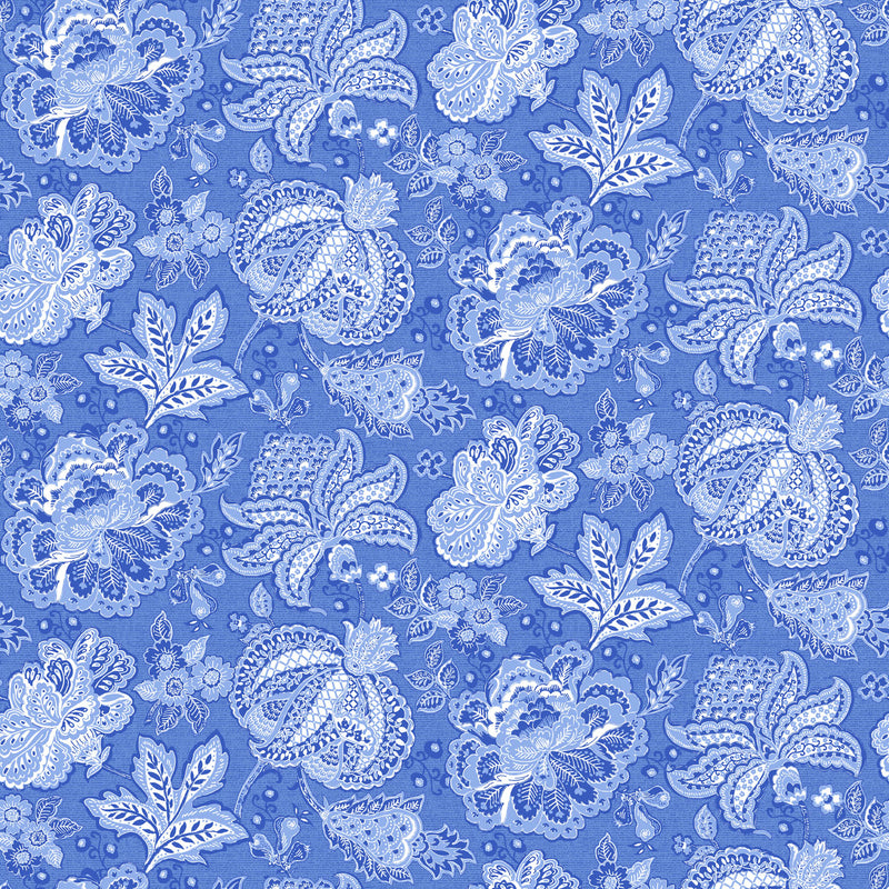 Delft Dynasty by Northcott- White & Blue Jacobean Trail 28355-10