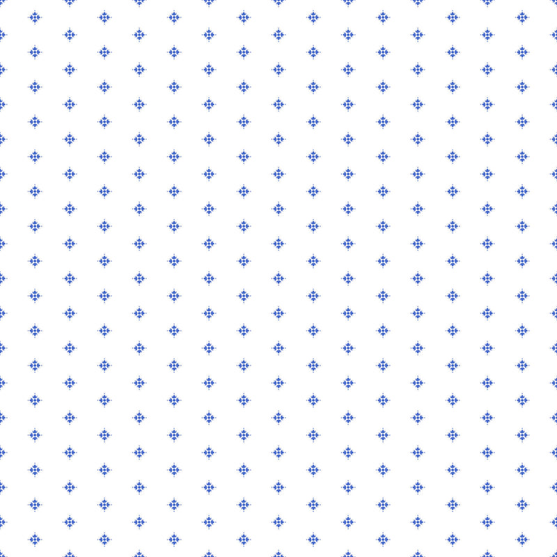 Delft Dynasty  by Northcott - White & Blue Mini Foulard 28361-10