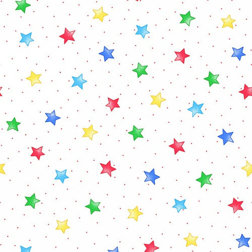 AE Nathan 45" Comfy Flannel Prints - Stars bright on white 3128x/78