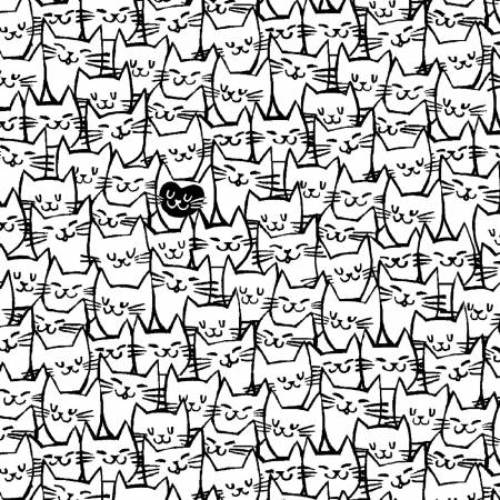 White Packed Cats 108in Quilt Back # 51120-1