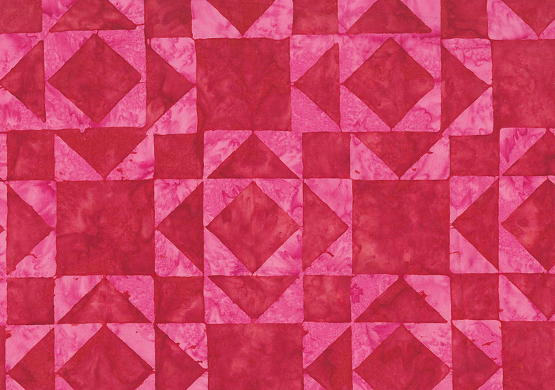 Quilt Block 2  Batik Wide Backing 108"  Lipstick Red B82201-24