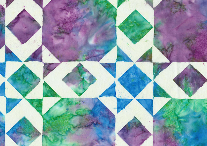 Quilt Block 3  Batik Wide Backing 108" Caribbean B82202-61