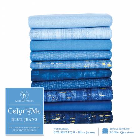 Color Me Blue Jeans, Fat Quarter 10pcs/bundle # COLMFATQ-9