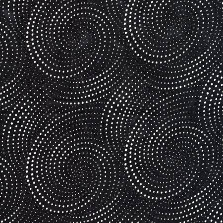 Dotted Spirals 108in Wide Back # xink-8737 black