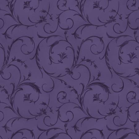 SCROLL 108" WIDE BACK FABRIC MASQB 100-V PURPLE