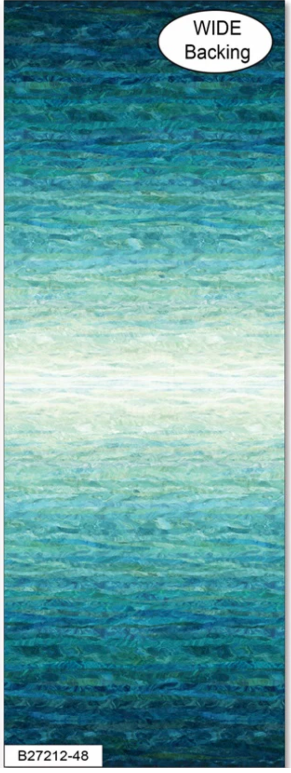 Tranquil Waters  108" Quilt Backing by Northcott B27212-48 Ombre Blue