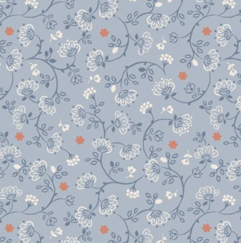 Lewis and Irene Flower Chains on Blue WIDE BACK 108" W20