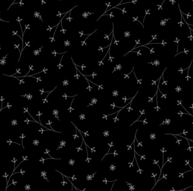 Ditsy Floral 108" Quilt Backs MASQBD210-J Black Ditsy Floral