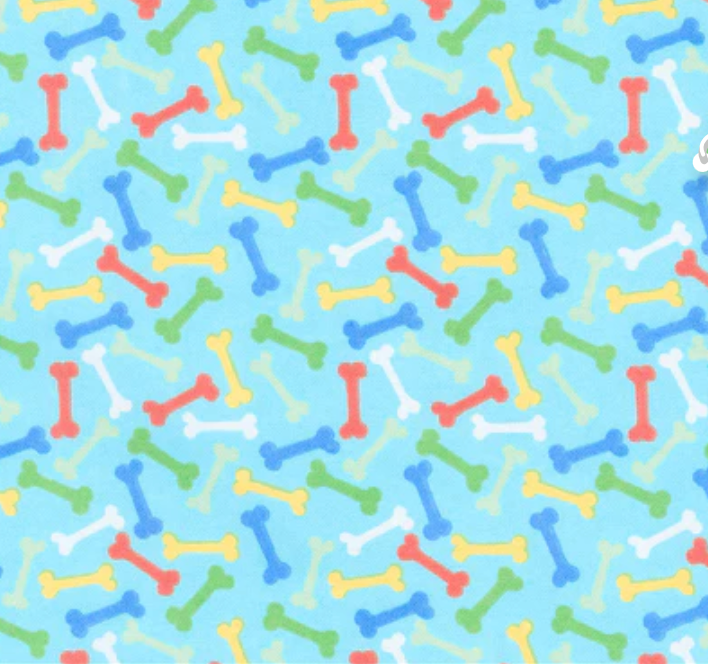 AE Nathan 45" Comfy Flannel Prints - Dog bones light blue 14706 / light blue