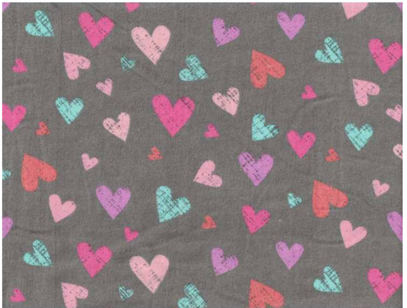 Heart Flannel - Bright on black 1717-3428
