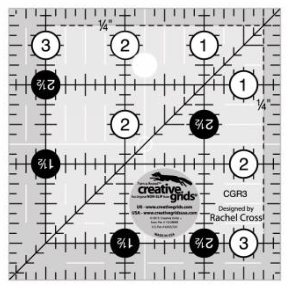 Creative Grids Quilt Ruler 3-1/2in Square CGR3