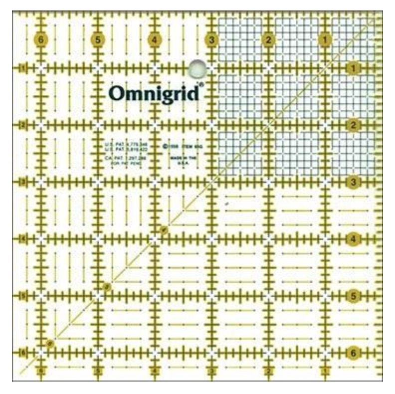 Omnigrid Ruler 6 1/2in x 6 1/2in With Grid