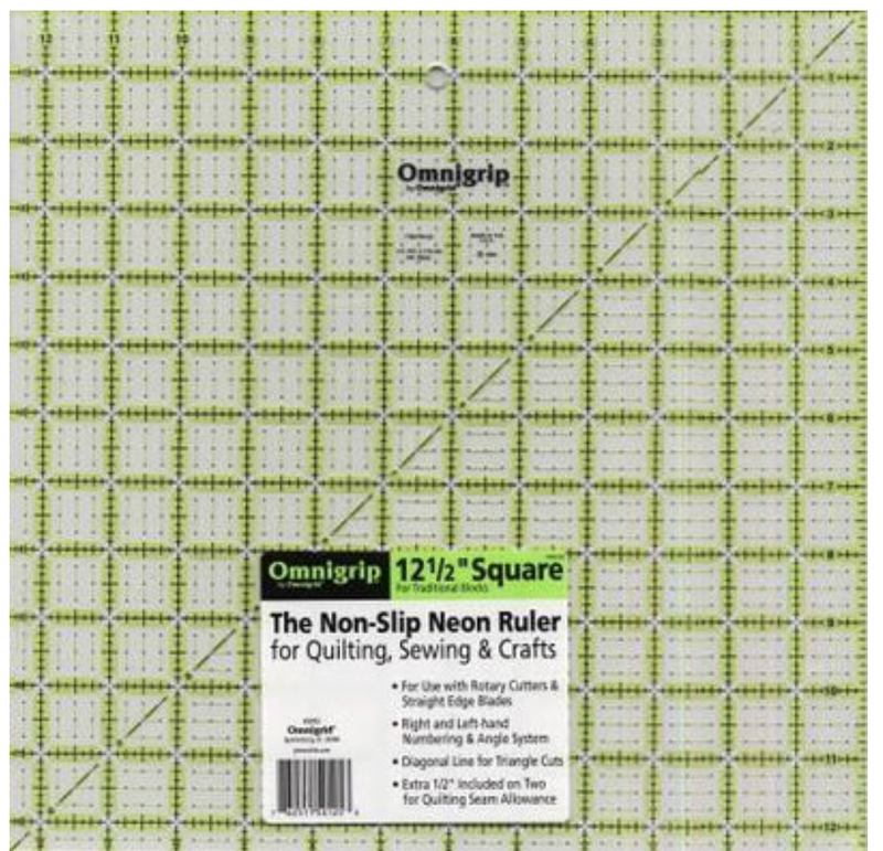 Omnigrid Ruler 12.5in x 12.5 With 1/8in Grid
