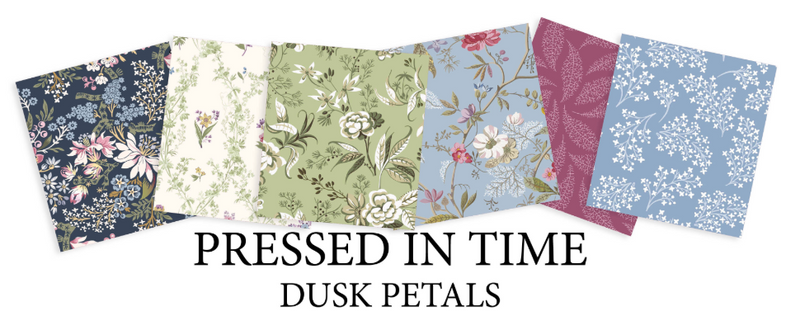 William Kilburn For V&A Pressed in Time Dusk Petals Fat Quarter Bundle - Organic Cotton