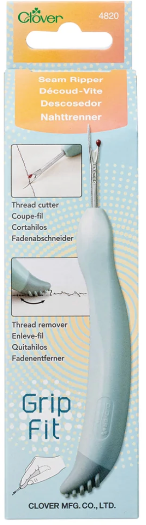 CLOVER 4820 - Grip Fit Seam Ripper - 130mm (5 1/8 in) x 20mm (3/4 in)