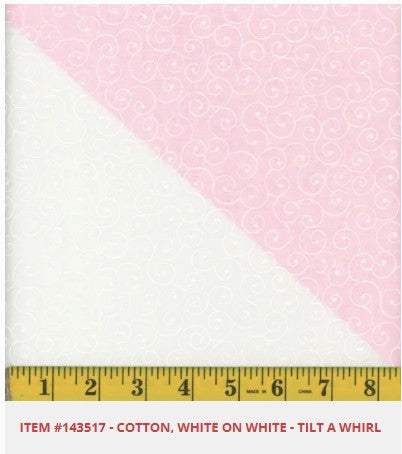 Cotton 45″, White on White Tilt a whirl
