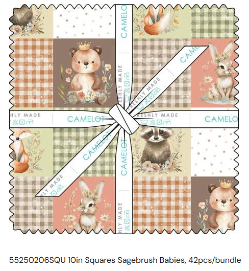 Sagebrush Babies Collection 10in Squares 55250206SQU , 42pcs/bundle