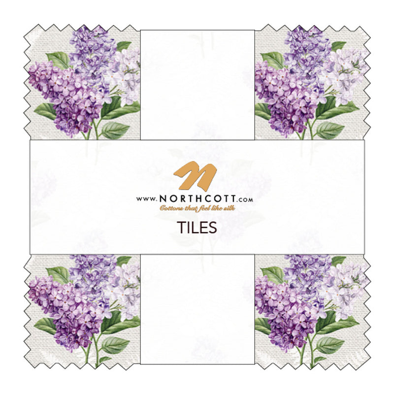 Lilac Garden by Deborah Edwards for Northcott 42- 10" multi-colored squares