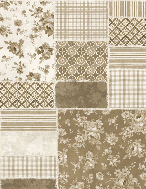 PATCHWORK Brown - 108" Wide Backing by Wilmington Prints 7216-222