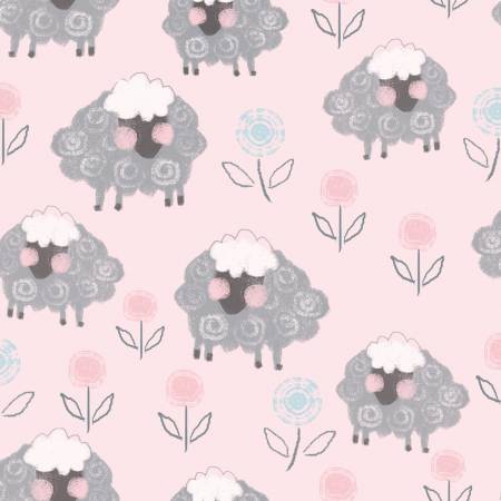 AE Nathan 45" Comfy Flannel Prints - Pink Sheep # 13874AE-PINK
