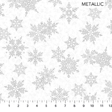 Shimmer Frost by Northcott - Large Snowflake (Metallic Silver) #24195M-90