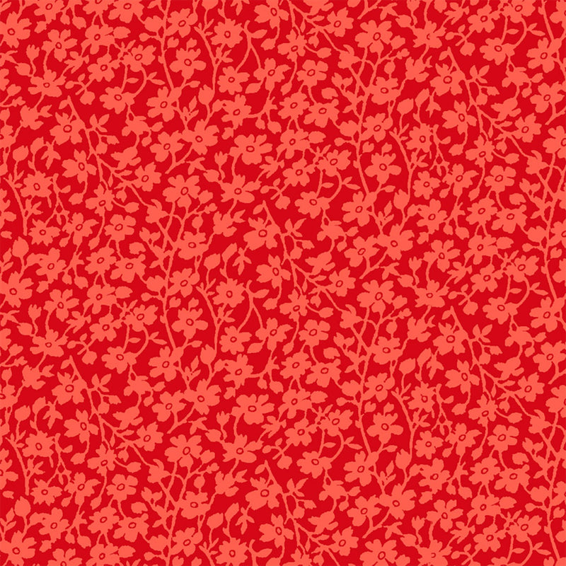 Mono Floral 108 in Quilt Back 42466-4 red
