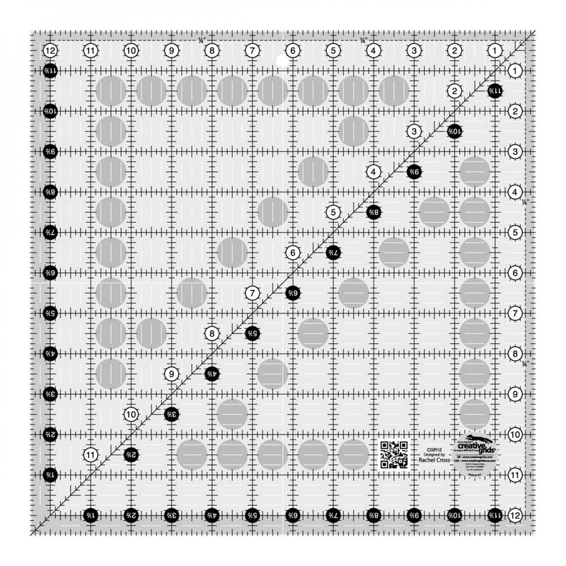 Creative Grids Quilt Ruler 12-1/2in Square # CGR12