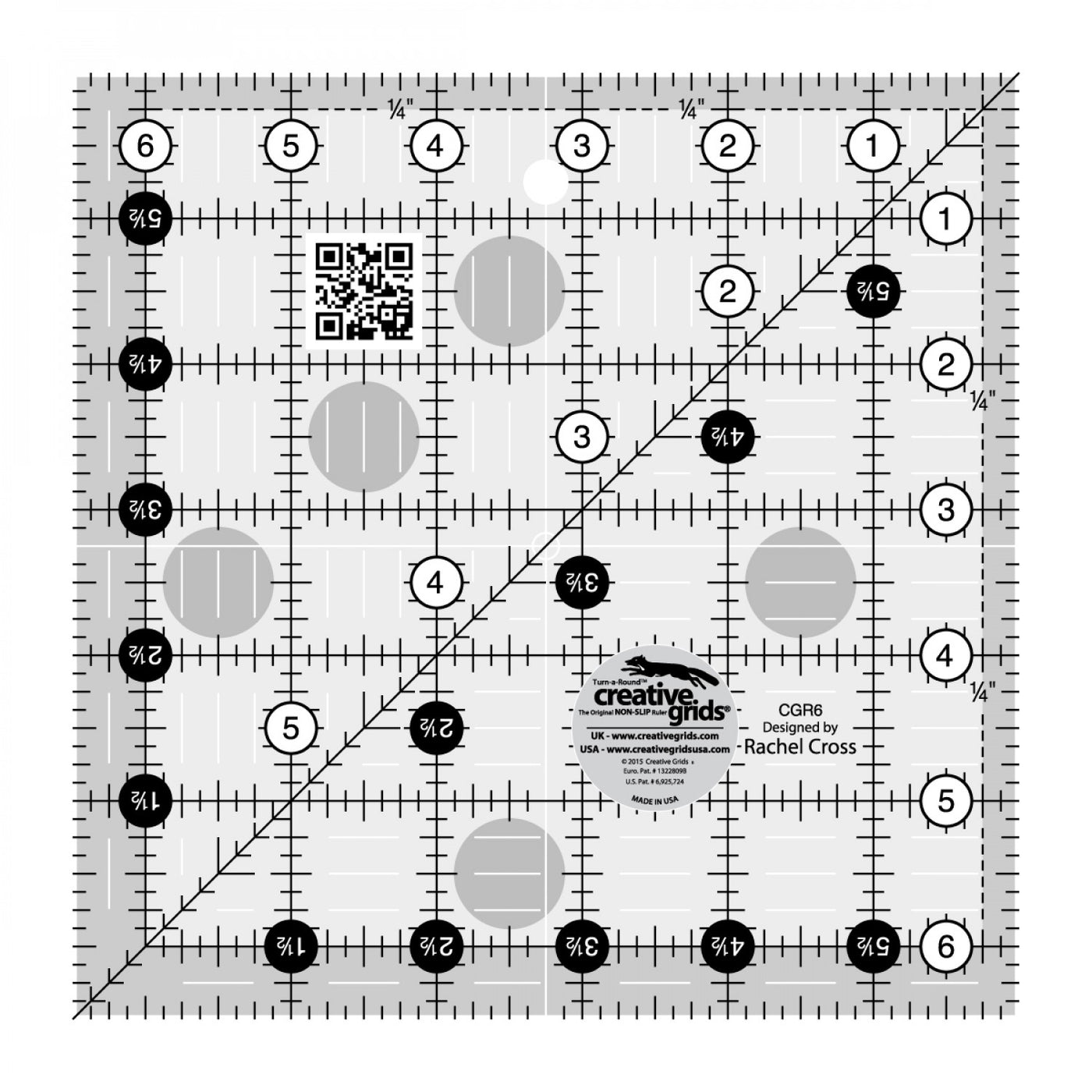 Creative Grids 6 1/2” Ruler CGR6 – Quilted Memories