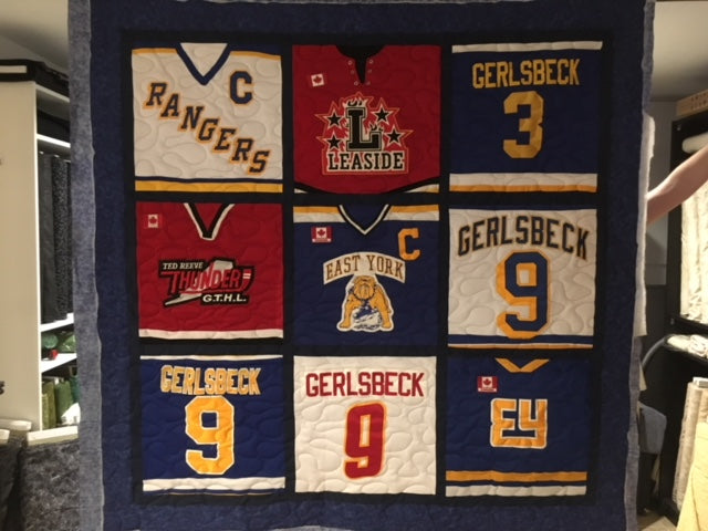 Hockey Jersey Quilt 9 blocks