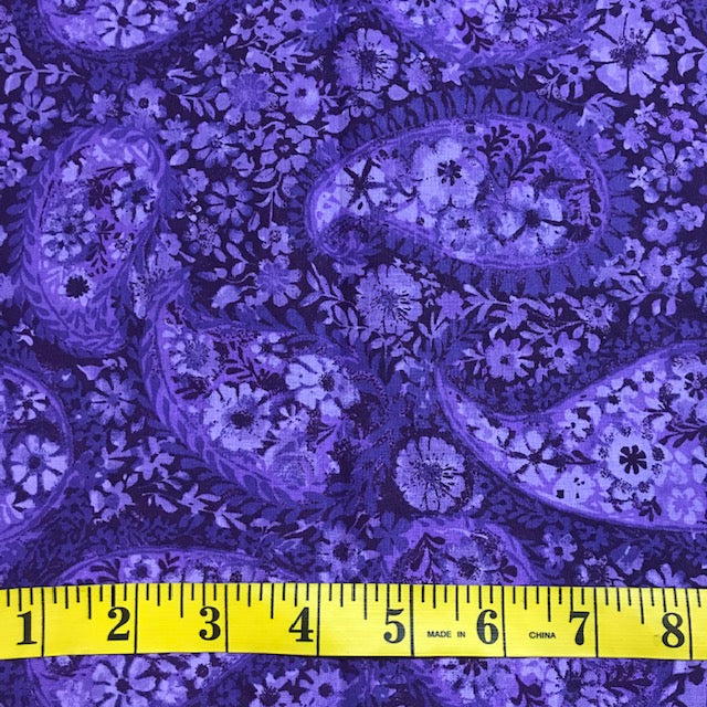 MDG 108" Quilt Backing Paisley Quilt Back - Deep Purple